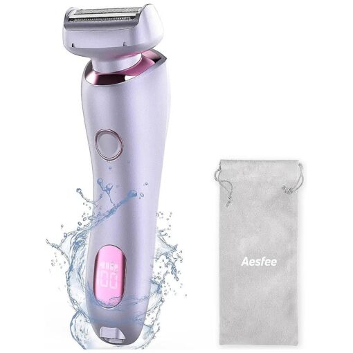 Electric Shaver for Women Legs, Lady Razors Waterproof Wet or Dry for Underarm Arm Bikini Private Area Pubic Hair, Portable Painless Ladies Body Hair Trimmer Remover USB Rechargeable ( Purple )