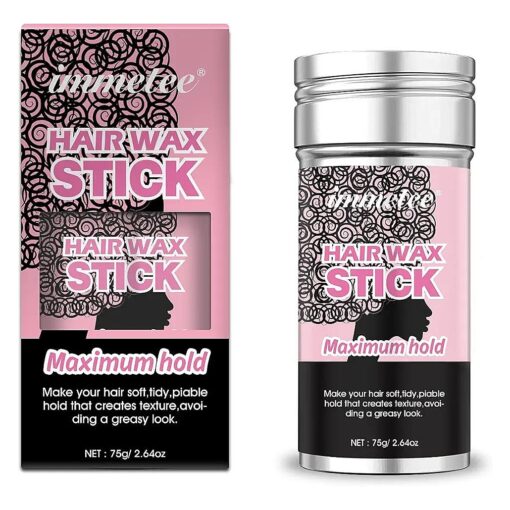 immetee Hair Wax Stick, Wax Stick for Hair & Hair Wax Stick for Flyaways, Edge Control Slick Stick, Hair Wax Stick for Wigs Men & Women-75g