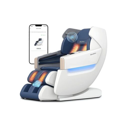 Massage Chair, APP Control Massage Chairs Zero Gravity Full Body with Back and Calf Heating, Auto Leg Extension, SL Track, Thai Stretch, Foot Rollers, Airbags, Bluetooth, R8606 ( Blue )