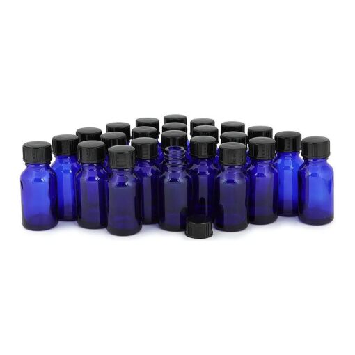 Vivaplex, 24, Cobalt Blue, 15 ml Glass Bottles, with Lids