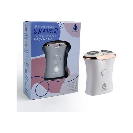 Pursonic USB Rechargeable Ladies Shaver, Removes Hair Instantly & Pain Free, Perfect Design is Great for Legs, Bikini, Arms and Ankles ! ( White )