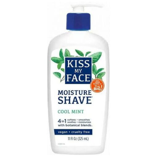 Kiss My Face 4-in-1 Moisture Shave, Cool Mint 11 oz ( Pack of 2 )