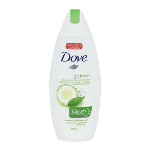 Dove Go Fresh Body Wash, Cool Moisture, Cucumber & Green Tea 12 oz ( Pack of 12 )