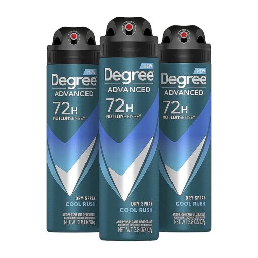 Degree Men Antiperspirant Deodorant Dry Spray Cool Rush 3 count Deodorant for Men With MotionSense Technology 3.8 oz