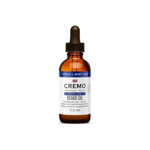 Cremo Beard Oil, Cooling Citrus & Mint Leaf, 1 fl oz - Restore Natural Moisture and Soften Your Beard To Help Relieve Beard Itch