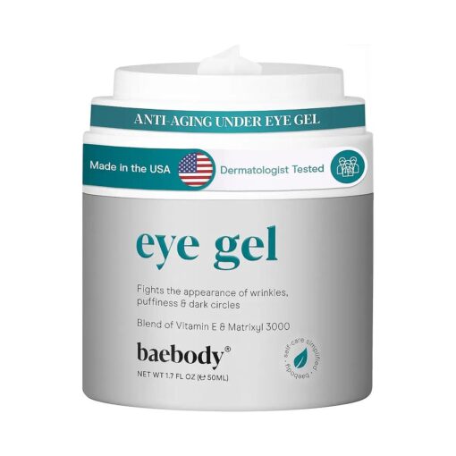 Baebody Eye Gel ( 1.7 oz ) Cooling Under Eye Cream For Dark Circles, Puffiness and Bags under Eyes, Eye Cream Anti Aging & Hydrating, Night Eye Cream - Beauty Gifts for Women