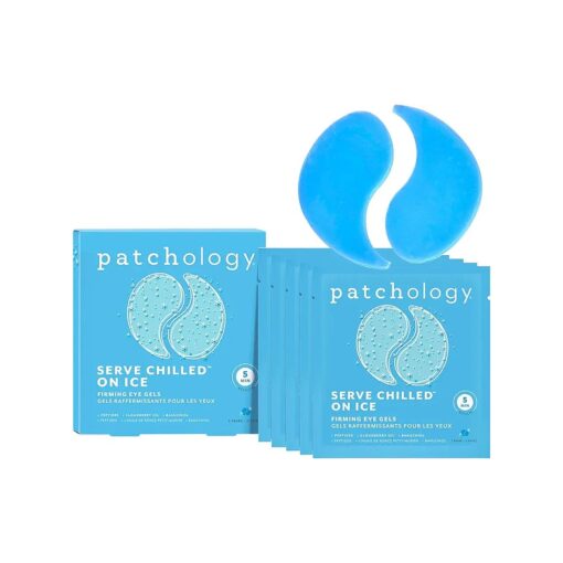 Patchology Iced Cooling Under Eye Mask Patches with Peptides, Cloudberry Oil and Bakuchiol, Cool eye gels to firm skin and soothe, reduce fine lines and under eye bags - by Patchology - 5 Pair