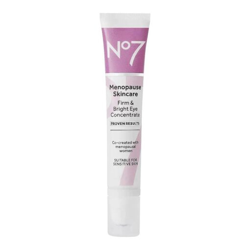 No7 Menopause Skincare Firm & Bright Eye Concentrate - Revitalizing Eye Cream for Dark Circles, Wrinkles & Under Eye Puffiness - Menopause Relief Cooling Eye Roller for Refreshing Tired Eyes ( 15 ml )