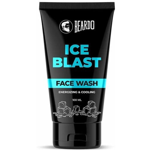 BEARDO Ice Blast Cooling Facewash for Men, 100 ml | INSTANT Icy freshness | Aloe Vera Face wash, Vitamin E & Menthol for cool lock technology | Refreshing & Hydrating facewash