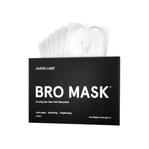 BRO MASK Under Eye Gel Pads : Cooling Eye Patches for Dark Circles and Puffiness | Anti Aging Hydrogel Eye Patch Set + Bakuchiol, Green Tea, Hyaluronic Acid, Caffeine, Niacinamide/Vit B3 ( 2 X 6 Pairs )