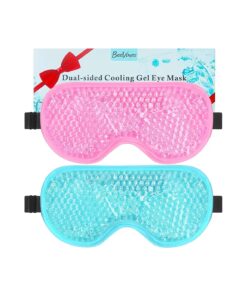 BeeVines Gel Eye Mask, 2 Pack Cooling Ice Sleeping Masks for Puffy Eyes for Men & Women, Cold & Warm Sleep Compress for Post Surgery, Puffiness, Allergies, Sinuses & Migraines