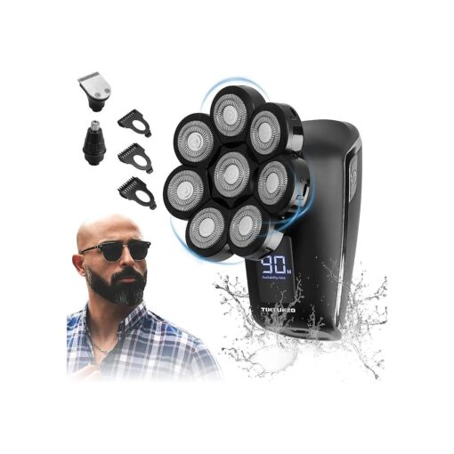 Head Shaver 8D - Electric Head Shavers for Bald Men with Wet and Dry Head - Cordless, Rechargeable, Ergonomic Design - Multifunctional Electric Razor