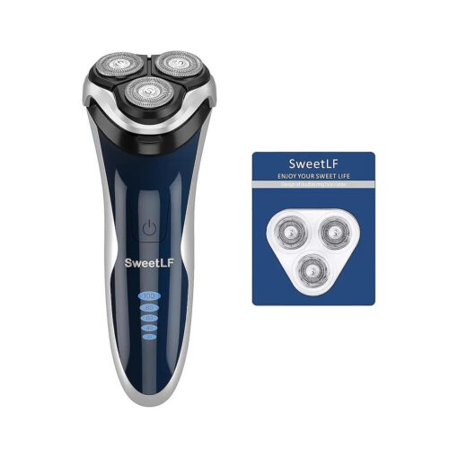 SweetLF Electric Shavers for Men ( Plus 3 Blades ), Electric Razor for Men, Men 's Electric Shavers Wet & Dry Rotary Shavers, Rechargeable/100 % IPX7 Waterproof/Pop-up Trimmer/Cordless Floating Head