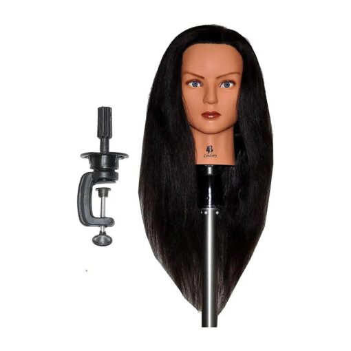 Bellrino 24" Cosmetology Mannequin Manikin Training Head with 100 % Human Hair with Clamp Holder - Lindsey + C