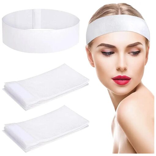 Pimoys Disposable Spa Headband for Women, 30 Count Skincare Facials Headbands for Esthetician Supplies Stretch Headbands for Women 's Hair