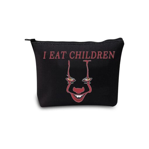 LEVLO Clown Pennywise Cosmetic Make Up Bag Clown Pennywise Fans Gift I Eat Children Makeup Zipper Pouch Bag IT Movie Merchandise