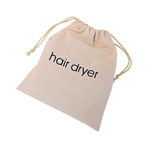 Hair Dryer Bags Drawstring Hairdryer Travel Bag Cotton Hair Dryer Storage Bag, 11.8 Inch by 13.8 Inch ( Beige )