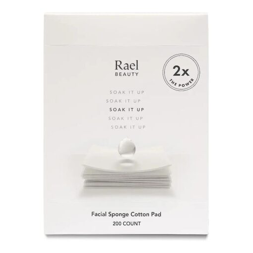 Rael Skin Care, Cotton Pads for Face - Facial Sponge Pads, Square Cotton Pads for Face Toner, Makeup Remover and Facial Cleansing, Lint Free, Soft and Thin, Rayon ( 200 Count )