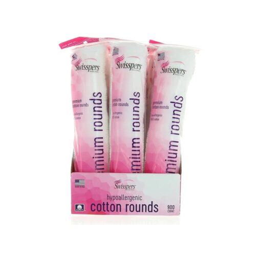 Swisspers Premium Hypoallergenic Cotton Rounds, 900 Count