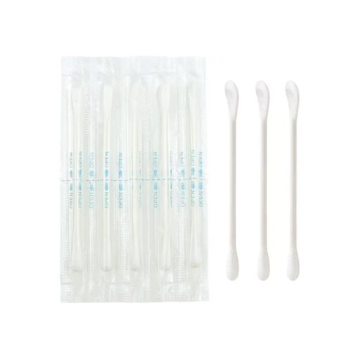 Cotton Swabs - Individually Wrapped Double Tipped Paper Sticks for Ear, Make-up, 100 Count ( White, Round/Earpick End )