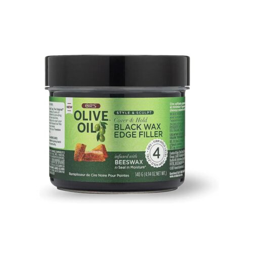 Olive Oil Style & Sculpt Cover & Hold Black Wax Edge Filler Infused with Beeswax to Seal in Moisture ( 4.9 oz )