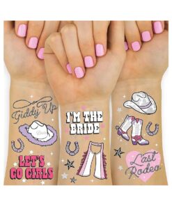 xo, Fetti Last Rodeo Bachelorette Temporary Tattoos - 48 Glitter Styles | Giddy Up Bach Party Decoration, Cowgirl, Bridesmaid Favor, Bride to Be Gift + Bridal Shower Supplies