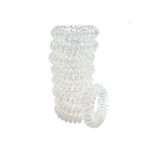 9PCS TPU Crystal Clear Spiral Colorful Coil Phone Cord Hair Ties Hair Coils - Seamless Spiral No Crease Phone Hair Ties Waterproof Coil Ponytail Holders