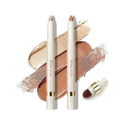 Multi-Purpose Makeup Stick, Cream Shimmer Matte, Eyeshadow Eyeliner Highlighter Makeup Eye Brightener Contour Bronzer Eyebrow Pencil # S1M2