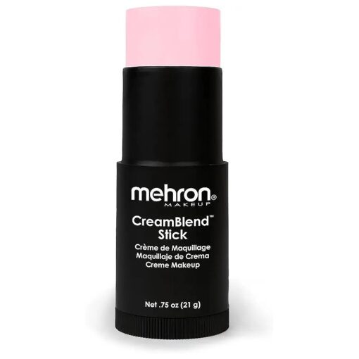 Mehron Makeup CreamBlend Stick | Face Paint, Body Paint, & Foundation Cream Makeup Body Paint Stick .75 oz ( 21 g ) ( Pastel Pink )