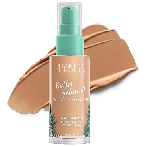 Physicians Formula Butter Believe It ! Foundation + Concealer Medium | Dermatologist Tested, Clinicially Tested