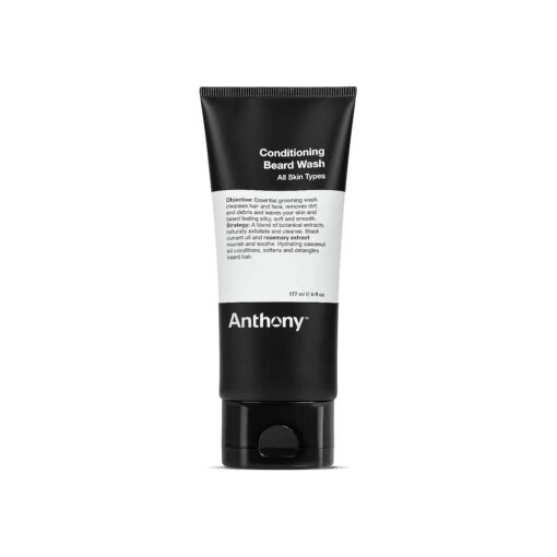 Anthony Conditioning Beard Wash, 6 Fl Oz, Contains Botanical and Rosemary Extracts, Black Currant and Coconut Oils, Cleanses, Hydrates, Softens, and Detangles Beard Hair