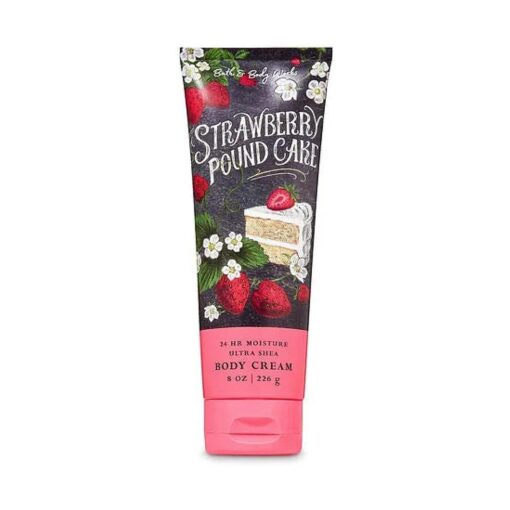 Bath and Body Works Strawberry Pound Cake Body Cream 8 Ounce Full Size