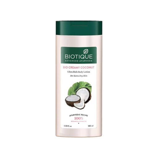 Biotique Bio Creamy Coconut Ultra-Rich Body Lotion for Extra Dry Skin, 180ml