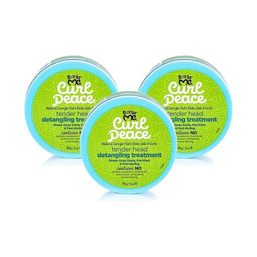 Just for Me Curl Peace Tender Head Detangling Treatment ( 3 Pack ) - Rinses Away Knots, Pre-Wash, Post-Styling, Contains No Parabens, Sulfates, Mineral Oil, Petrolatum, or Animal Testing, 12 oz