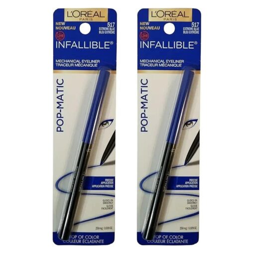 Pack of 2 L'Oreal Paris Infallible Pop-Matic Mechanical Eyeliner, Extreme Blue # 517