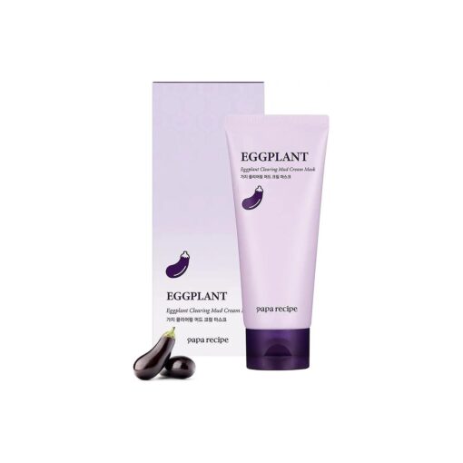 Papa Recipe Eggplant Mud Cream Mask 3.38 Ounce - Korean Skin Care, Dead Skin Exfoliator for Sensitive Face