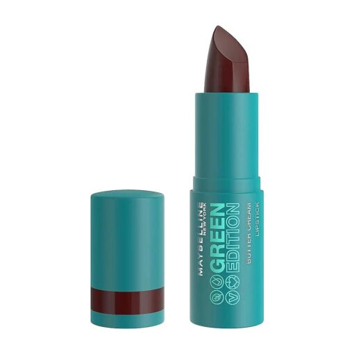 Maybelline Green Edition Butter Cream High-Pigment Bullet Lipstick, Forest, Plum Brown, 0.12 oz