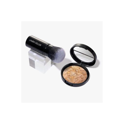 LAURA GELLER NEW YORK Baked Balance-N-Glow Illuminating Color Correcting Foundation - Medium - Retractable Airbrush Kabuki Brush ( 2 PC )