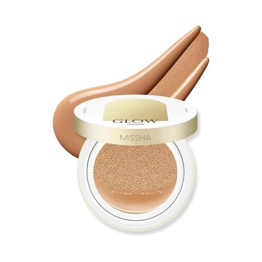 MISSHA Glow Cushion No.27 Honey Beige for Tanned Skin Radiant & Moisturizing Skin with Buildable Coverage