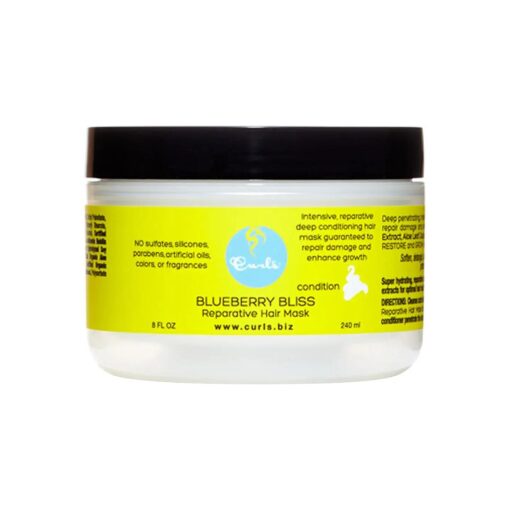 Curls Blueberry Bliss Reparative Hair Mask - Deep Conditioning - Repair, Protect, Restore, and Grow Your Hair - Detangle and Moisturize - For All Curl Types, 8 Fl Oz