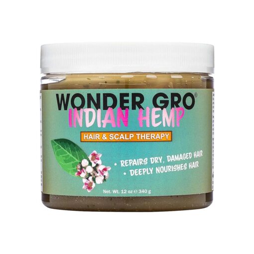 Indian Hemp Hair Grease Pomade, 12 fl oz - Hair Regrowth Styling Treatment - Deeply Nourishes & Repairs Damages By Wonder Gro