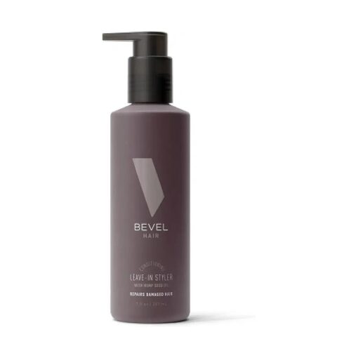 Bevel Leave In Conditioner for Men - Curly Hair Conditioner with Hemp Seed Oil and Biotin, Detangles Moisturizes and Strengthens Hair, 7 Oz