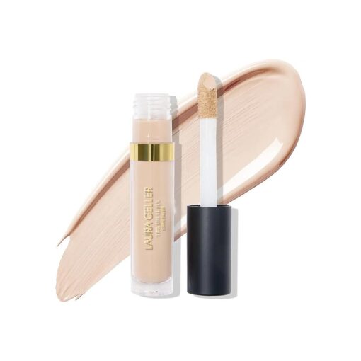 LAURA GELLER NEW YORK The Ideal Fix Concealer - Porcelain - Buildable Medium to Full Coverage Liquid Concealer - Covers Under Eye Dark Circles & Blemishes - Long-Lasting