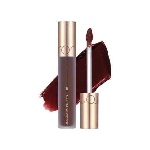 rom & nd Milk Tea Velvet Tint 09 BLACK TEA, MLBB, Matte Finish, Liquid Lip Tint, Long Lasting, Creamy, Non-Drying, Smudge-Proof, Richly Pigmented, Smooth Texture