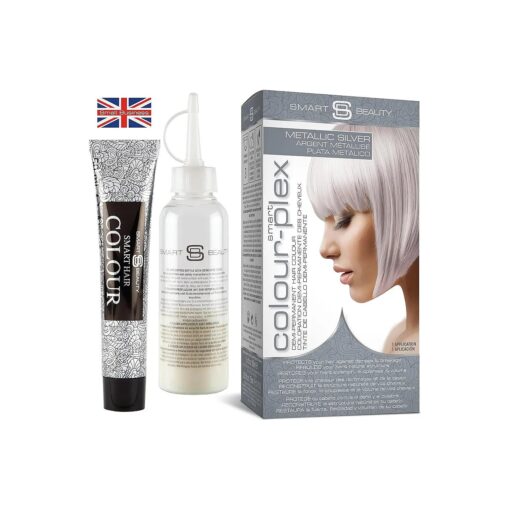 Silver Hair Dye Permanent, Silver Toner for Bleached Hair, Demi Permanent Hair Colour with Plex Anti-Breakage Technology that Protects Rebuilds Restores Hair Structure, Cruelty Free