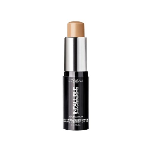 L'Oreal Paris Makeup Infallible Longwear Shaping Stick Foundation, 408 Tan, 1 Tube, 0.32 Ounce