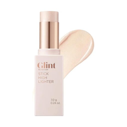 Glint Stick Highlighter ( Dewy Moon, 0.3oz ) - Multi-Use Illuminator Stick, Creamy & Blendable Color | Korean Skincare