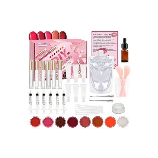 GOGOPARTY DIY Lip Gloss Base Making Kit, Creations Fun Makeup Gift Set for Women Girls to Create Moisturizing and Shiny Lip Gloss