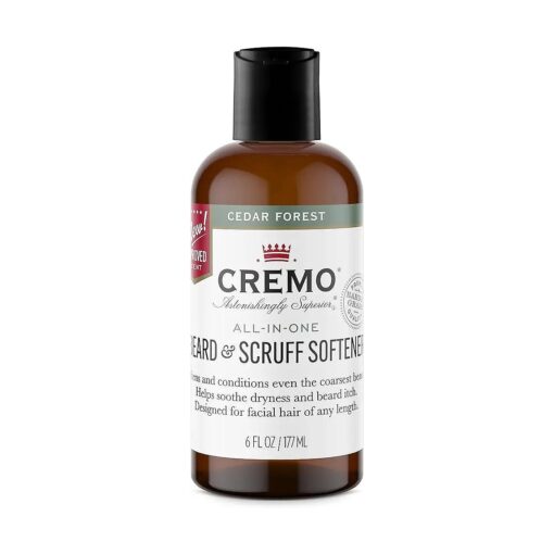 Cremo Cedar Forest Beard & Scruff Softener, Softens and Conditions Coarse Facial Hair of all Lengths in Just 30 Seconds, 6 Fluid Ounce