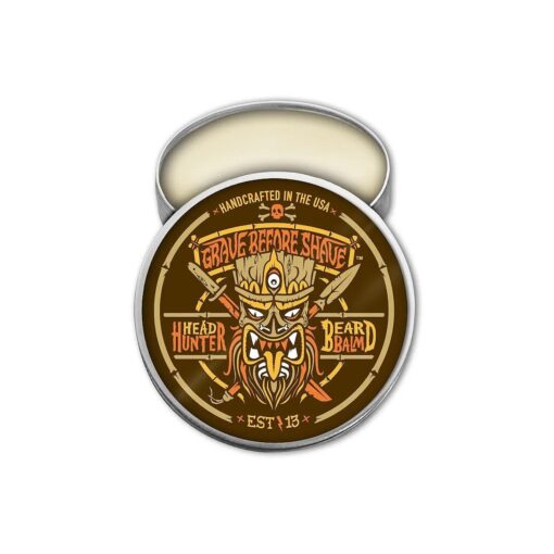 Grave Before Shave ( tm ) Head Hunter Beard Balm ( Tropical summer aroma ) ( 2 oz, )